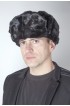 Black mink fur hat Russian style – Black mink fur remnants